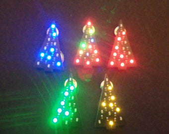 LED flashing Christmas Tree Pin Badge