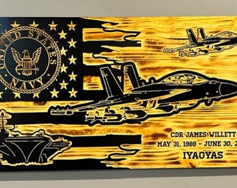 Custom Army, Navy, Air Force, Marine, Coast Guard Aircraft wooden flags