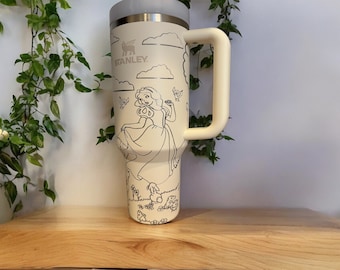 Snow Princess Engraved Stanley Tumbler - 40 oz Fairy Tale Cup