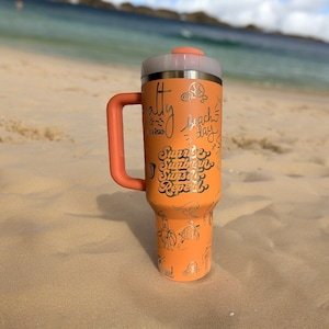 Beach Themed Engraved Stanley Quencher - Beach Vibes Gift - Gift for Wife - Gift for Her, Summer Stanley Tumbler - Vacation Stanley