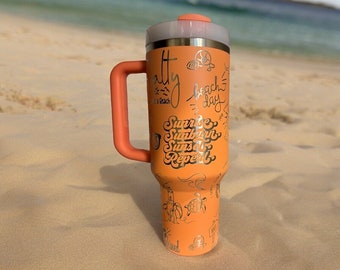 Stanley Becher mit Gravur: Beach Vibes, Edelstahl Quencher (40 oz)
