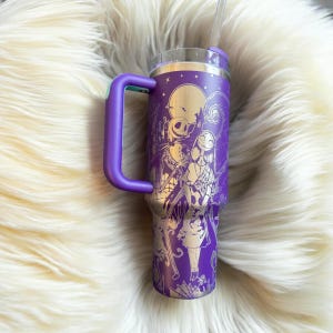 Engraved Nightmare Christmas Stanley Tumbler - 40 oz Quencher Cup