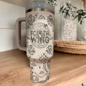 Fourth Wing 40 oz Engraved Stanley Tumbler, Birthday Gift for Wife, Fourth Wing Merch, Birthday Gift for Sister or Friend, Basgiath Tumbler