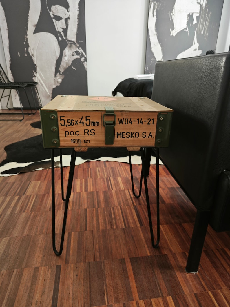 Vintage Industrial Cabinet. Nightstand. Modern end table. Rustic Side table. Office livingroom. Metal storage chest. Small media console. image 3