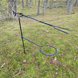 Big squirrel cooker, fire pit, grill, bbq, outdoor, survival, forest, Hand-Forged Bushcraft Cooking Tripod, Campfire Pot Hanger,