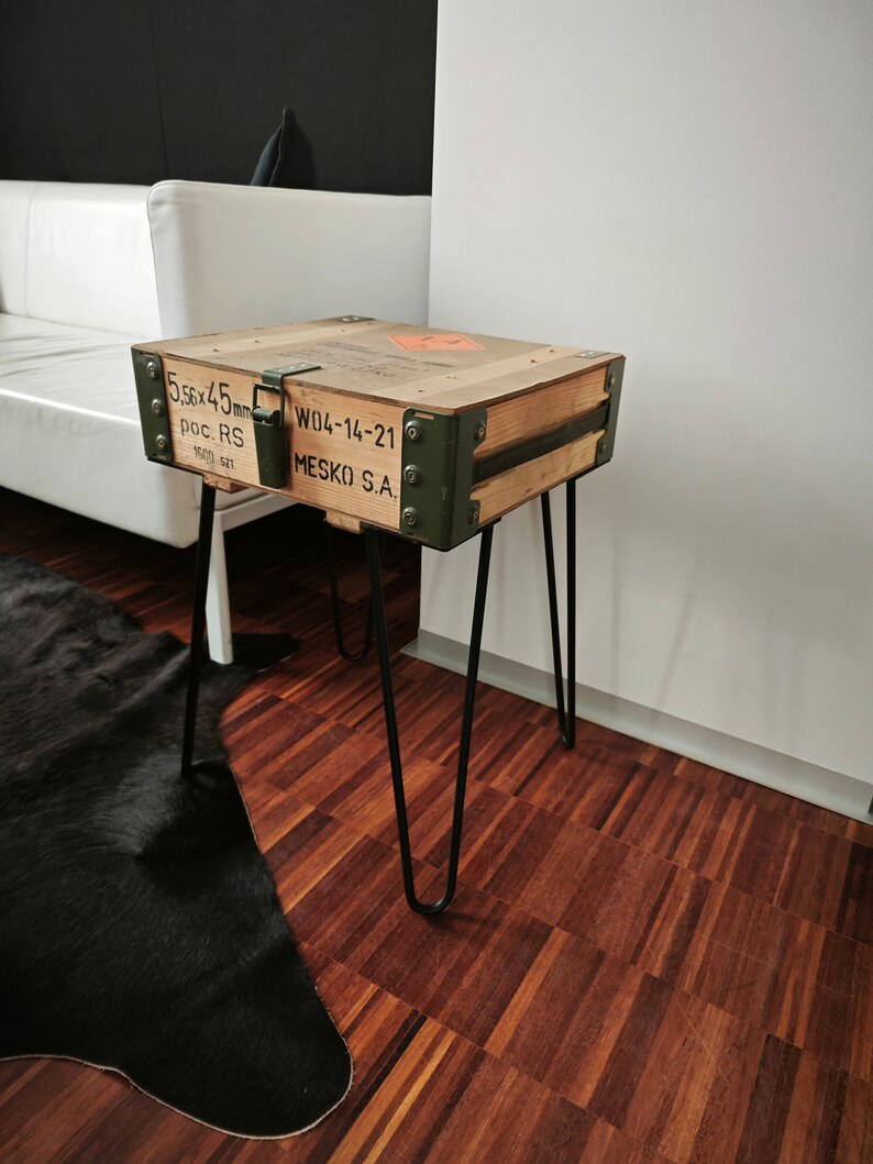 Vintage Industrial Cabinet. Nightstand. Modern end table. Rustic Side table. Office livingroom. Metal storage chest. Small media console. image 5