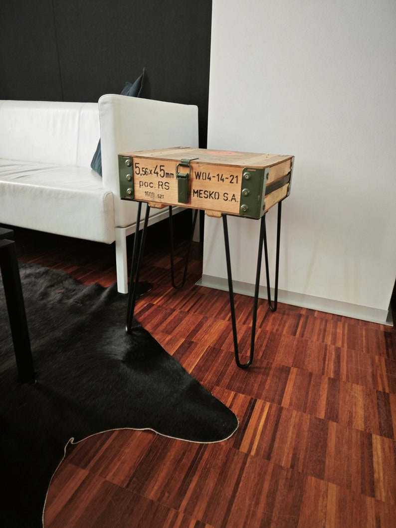 Vintage Industrial Cabinet. Nightstand. Modern end table. Rustic Side table. Office livingroom. Metal storage chest. Small media console. image 4