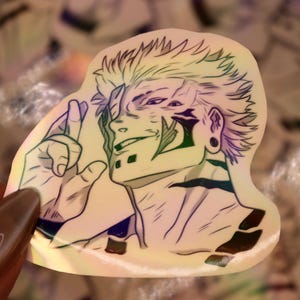 JJK King of Curses True Form Manga Panel Holographic Vinyl Sticker Decal Gifts | For Laptops, Notebooks, Tablets, Kindles
