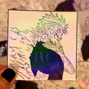 Holographic Vinyl Stickers: JJK Strongest Scars Manga Panel Redraw
