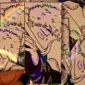 Holographic Vinyl Stickers: JJK Young Sorcerer Manga Panel Redraw