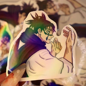 Holographic Vinyl Stickers: Jujutsu Anime JJK Manga Fighting Curse User Sorcerer