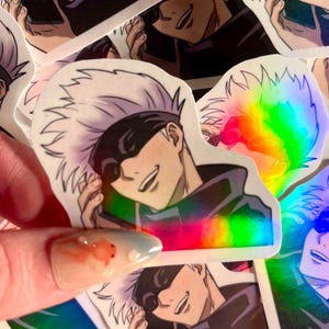 Holographic Vinyl Stickers: Jujutsu JJK Anime Manga Strongest Cell Phone