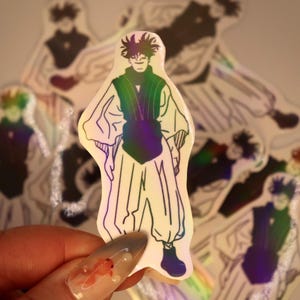 Jujutsu Anime JJK Curse User Low Res Manga Panel Holographic Vinyl Sticker Decal Gifts | For Laptops, Notebooks, Tablets, Kindles