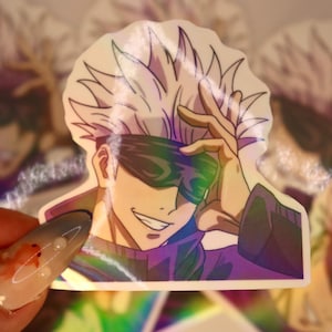 Holographic Vinyl Stickers: Jujutsu Anime JJK White-Haired Sorcerer