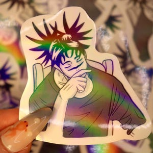 Jujutsu Anime JJK Manga Panel Redraw Curse User Sorcerer Holographic Vinyl Sticker Decal Gifts | For Laptops, Notebooks, Tablets, Kindles