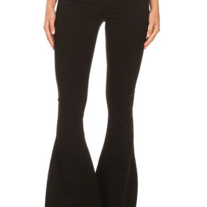 Bell Bottom Pants, High Waist Black and White Bell Bottom Flare Knee Pants, Gifts