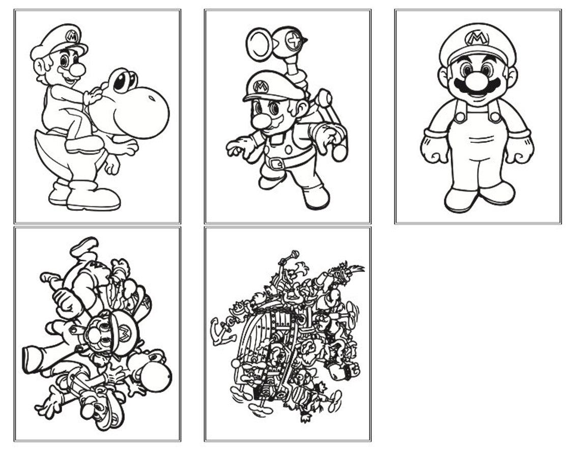 Coloring Pages, Mario, Party Games, Homeschool Printable - Etsy