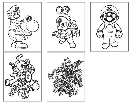 Coloring Pages, Mario, Party Games, Homeschool Printable 