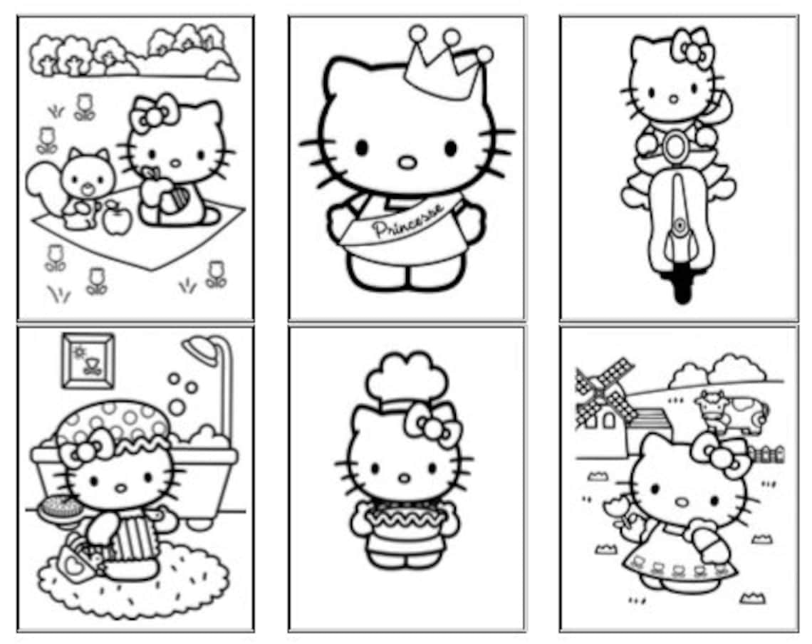 Coloring Pages, Kitten, Party Games, Homeschool Printable - Etsy