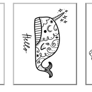 Coloring Pages, Unicorn, Party Games, Homeschool Printable - Etsy