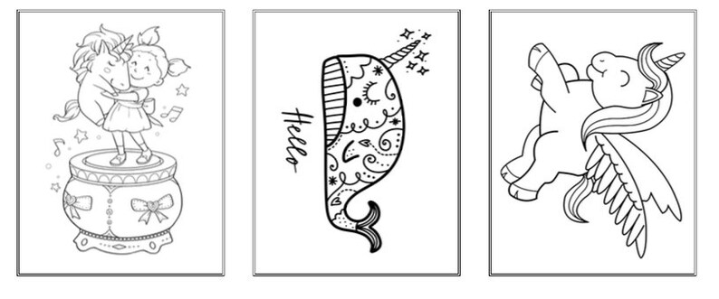 Coloring Pages, Unicorn, Party Games, Homeschool Printable - Etsy