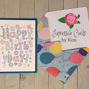 Embroidered Greeting Card, Postcard, Birthday