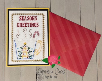 Embroidered Greeting Card, Postcard, Christmas