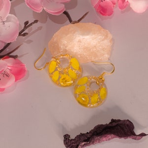 Real Dried Flower Resin Earrings | Hand Made Jewellery | Pressed Flower Earrings