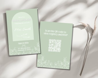 Floral Bridal Shower Invitation, Bridal Shower Invite, Wedding Shower, Digital Invite, Printable invitation, Garden Party