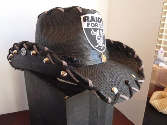 Raiders, Las Vegas, Hat, Football, Straw, Cowboy, Cowgirl  display picture 1