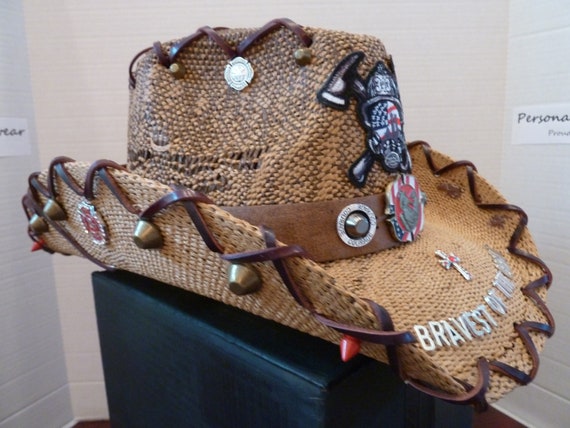 Straw Cowboy Hat Fire 