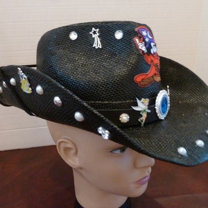 Disney, Walt Disney, Hat, Mickey Mouse, Minnie Mouse, Cowboy, Cowgirl, Rhinestone, Black, Princess, Fantasia, Snow White, Cinderella