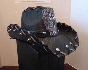 Fallout Boys, Hut, Cowboy, Cowgirl, Shirt, Mütze, schwarz, Rocker, Aufnäher