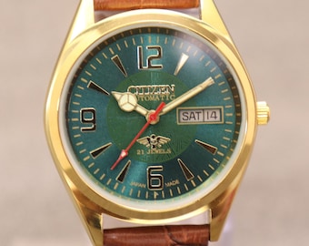Reloj Citizen vintage raro, automático, con fecha y día, número 8200A, fabricado en Japón para hombre.