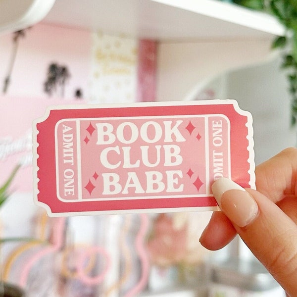 Book Club Babe Admit One Ticket Sticker, Water Bottle Sticker, Cute Sticker, Laptop Sticker, Kindle Sticker, Book Sticker, Book Lover Gift