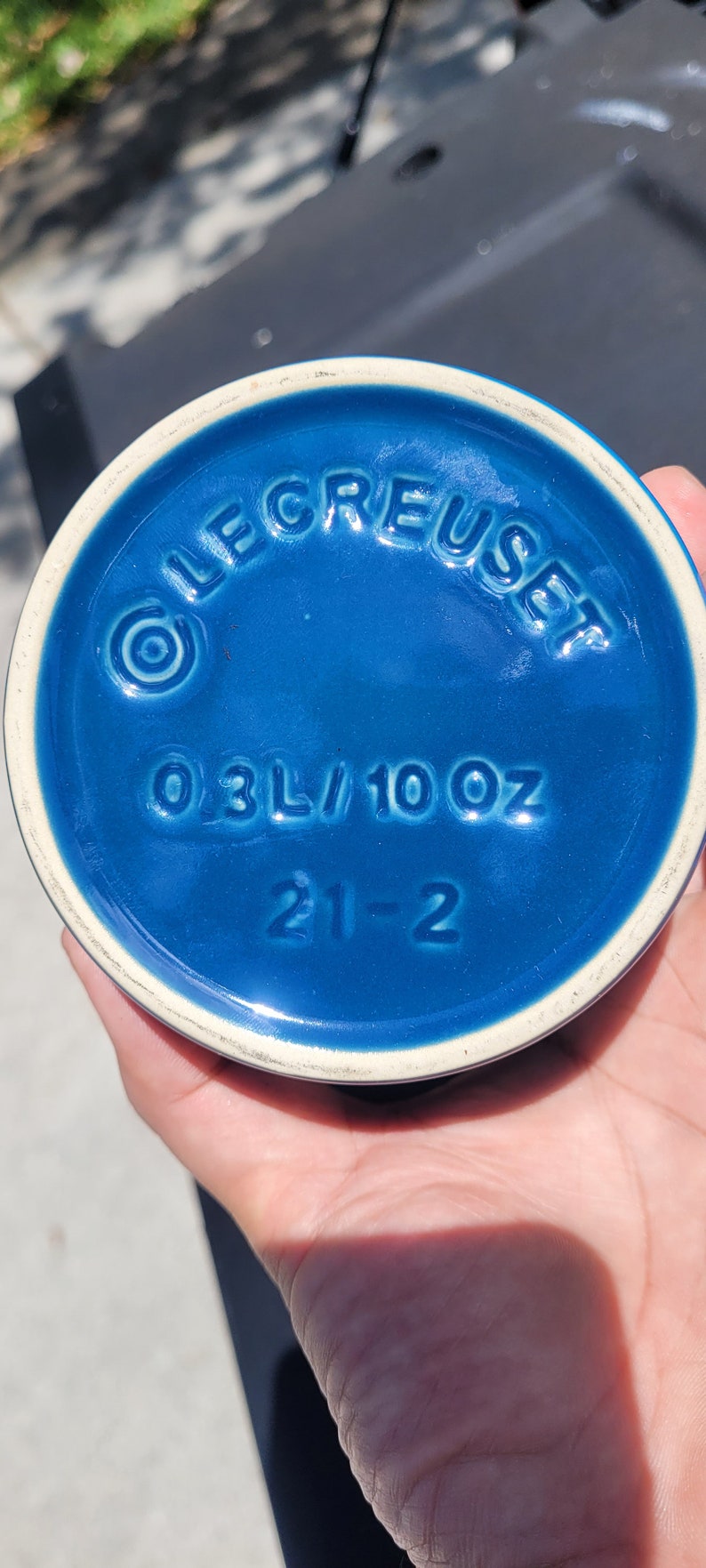 Le Creuset Marseille Blue Sugar Bowl with lid image 5