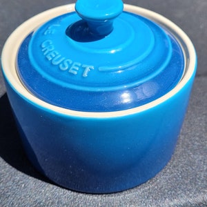 Le Creuset Marseille Blue Sugar Bowl with lid image 2