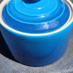 Le Creuset Marseille Blue Sugar Bowl with lid image 3