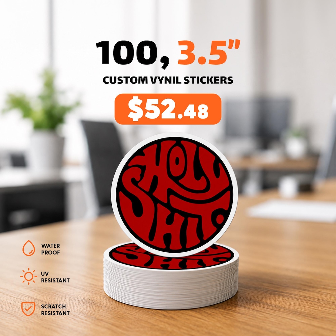 Custom Vinyl Stickers 3.5” Waterproof Die Cut Decals UV Resistant Logo ...