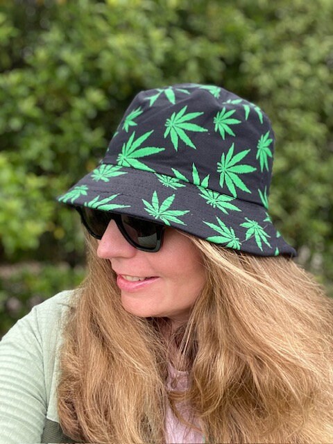 POT LEAF DENIM BASEBALL HAT