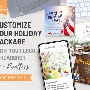 Customize Purchased Winter, Spring, Summer or Fall Package with Logo and Headshot