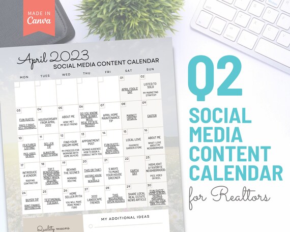 2023 Real Estate Social Media Planner April May and June - Etsy