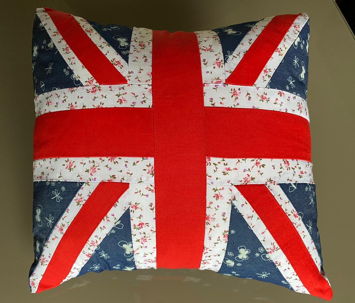 Union jack quilted cushion Etsy