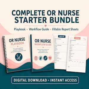 Komplett startpaket för operationssjuksköterskor | Handbok, arbetsflöde, guide för uppföljningsintensivvård (digital nedladdning)