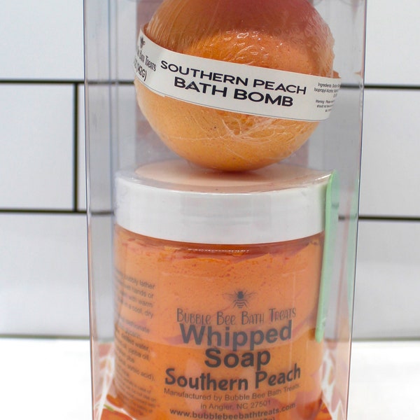 Gift Set- Whipped Soap and Bath Bomb* Southern Peach