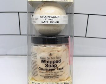 Gift Set- Whipped Soap and Bath Bomb* Champagne Toast