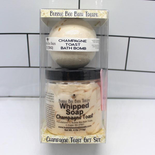 Gift Set- Whipped Soap and Bath Bomb* Champagne Toast