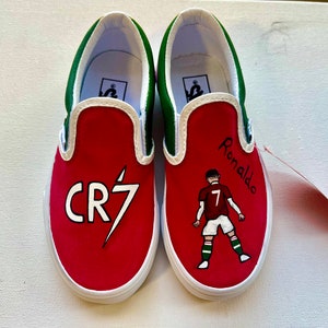 Ronaldo Painted Kids Vans Shoes | Custom Shoes