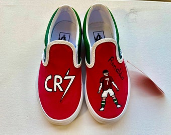 Ronaldo Painted Kids Vans Shoes | Custom Shoes