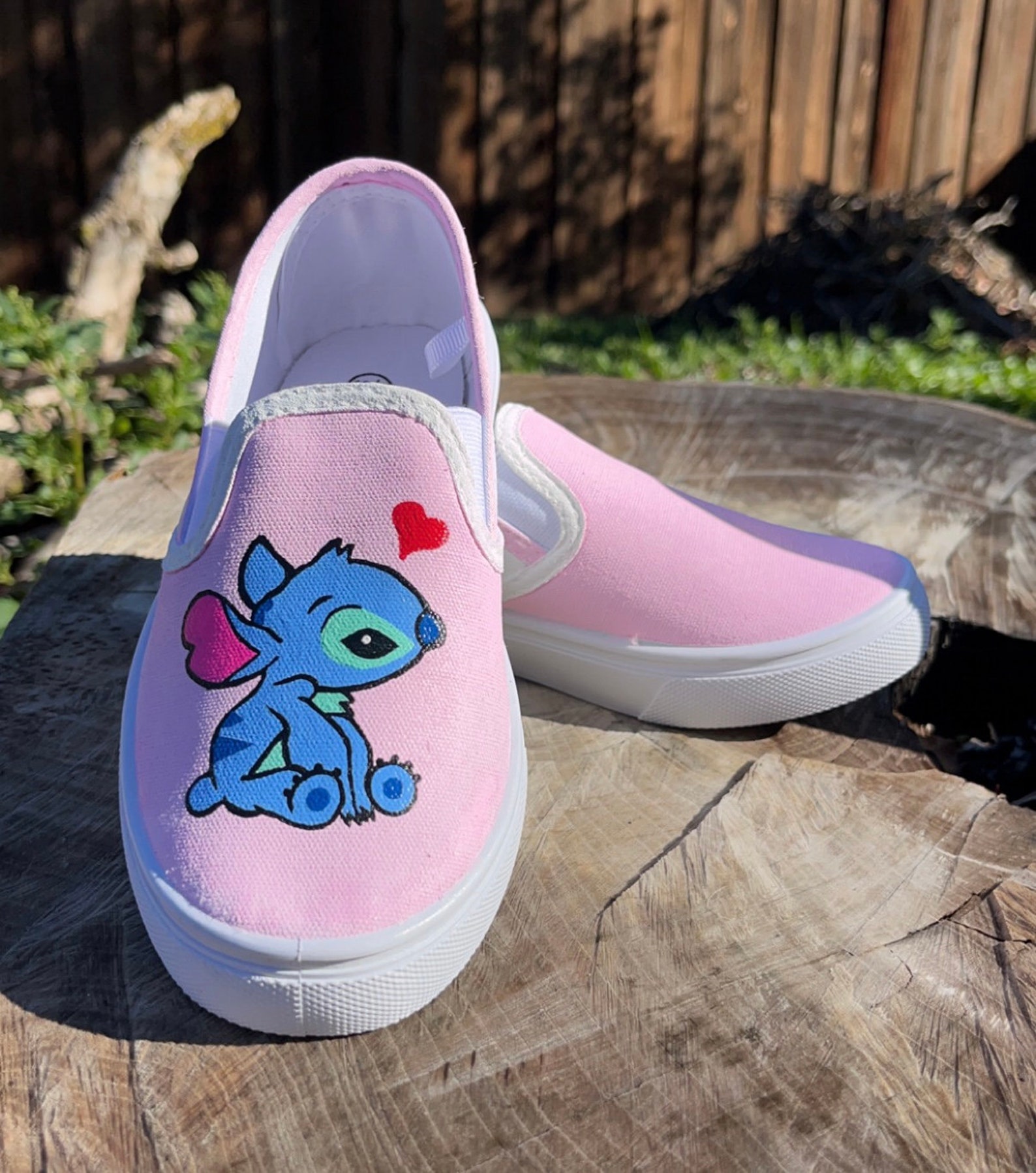 Stitch Hand Painted Canvas Shoes Kids - Etsy